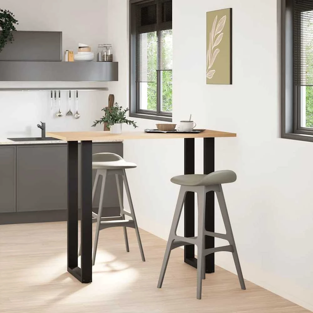 Kavos staliuko kojelės, U formos, 2 vnt., juoda, 40x(110-111)cm