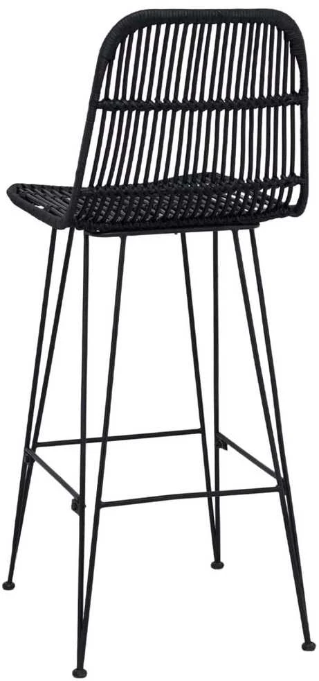 Baro taburetė 2 vnt. Juoda 44 x 55 x 109 cm Ratana ir Plienas