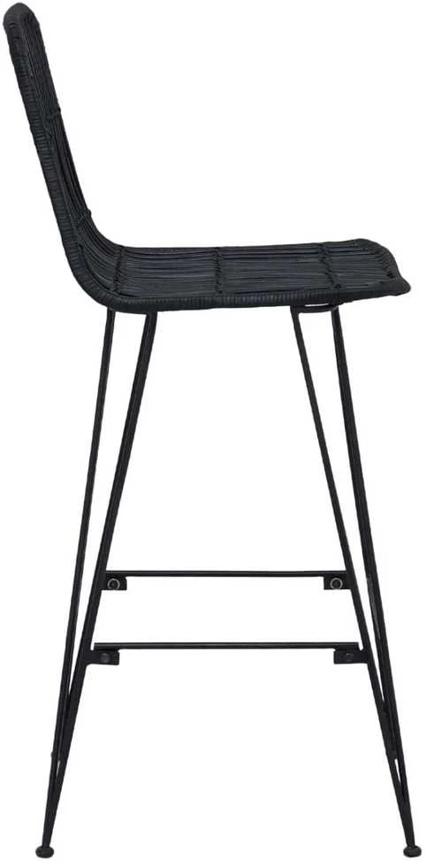 Baro taburetė 2 vnt. Juoda 44 x 55 x 109 cm Ratana ir Plienas