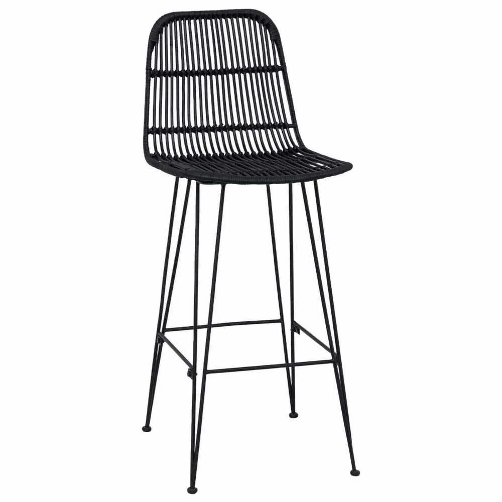 Baro taburetė 2 vnt. Juoda 44 x 55 x 109 cm Ratana ir Plienas