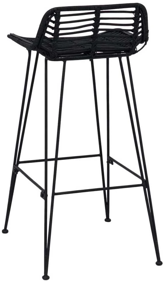 Baro taburetė 2 pcs Juodas 44 x 46 x 91 cm Ratana ir Plienas