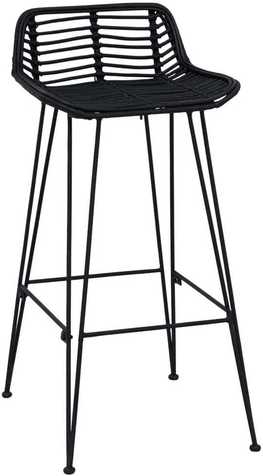 Baro taburetė 2 pcs Juodas 44 x 46 x 91 cm Ratana ir Plienas