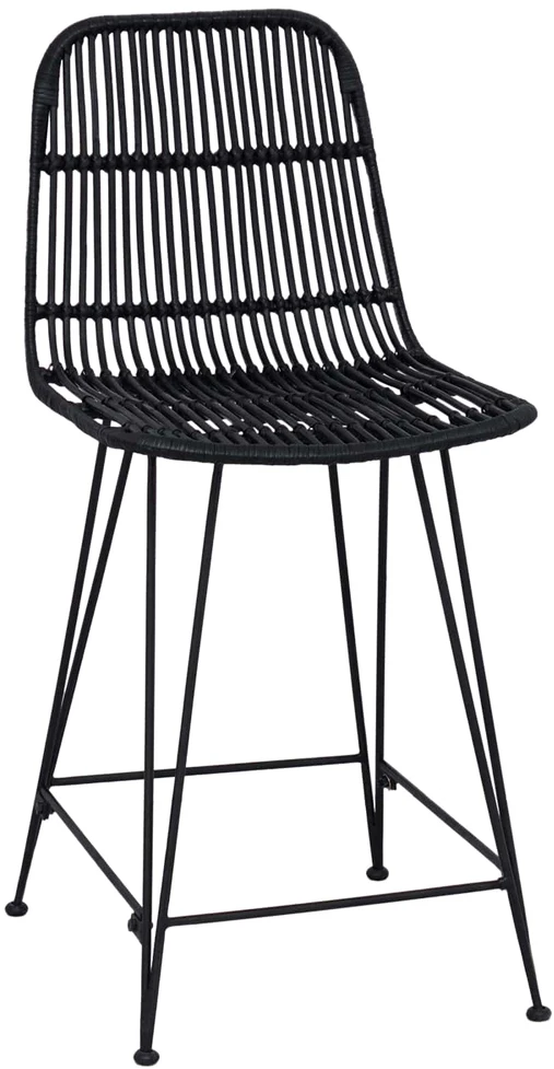 Baro taburetė 2 vnt. Juoda 44 x 54 x 96 cm Ratana ir Plienas
