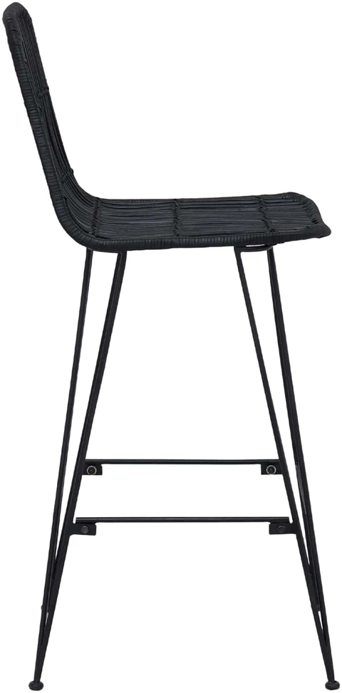 Baro taburetė 2 vnt. Juoda 44 x 55 x 109 cm Ratana ir Plienas