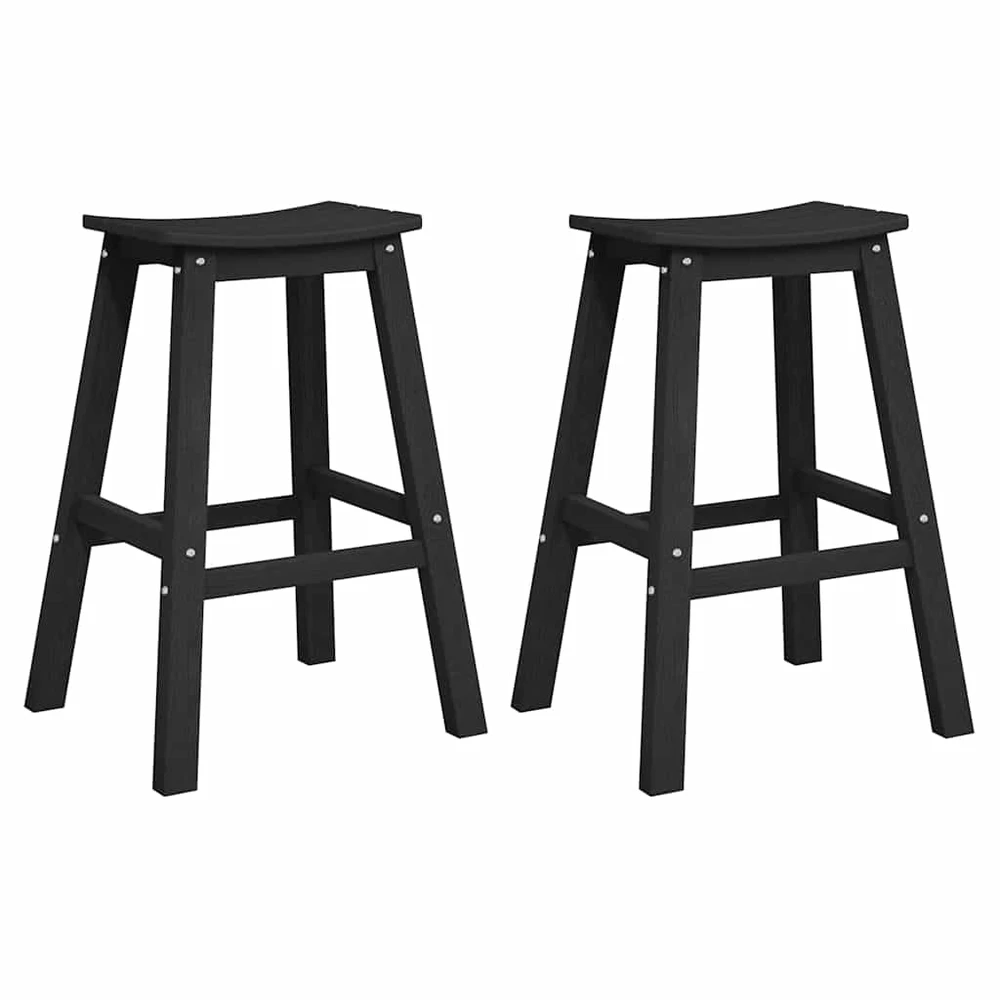 Baro taburetė 2 vnt. Juoda 52 x 43 x 73,5 cm HDPE