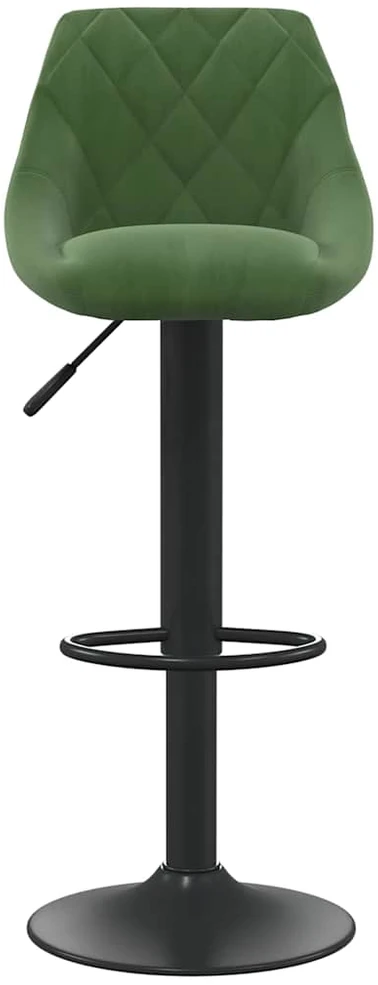 Baro taburetė, tamsiai žalios spalvos, aksomas