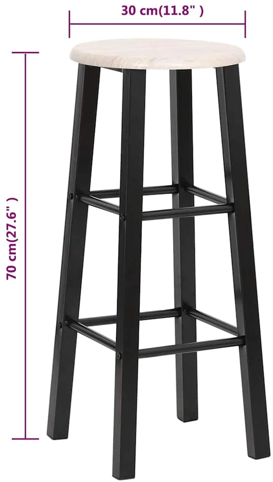 Baro taburetės, 2 vnt., juodos, MDF