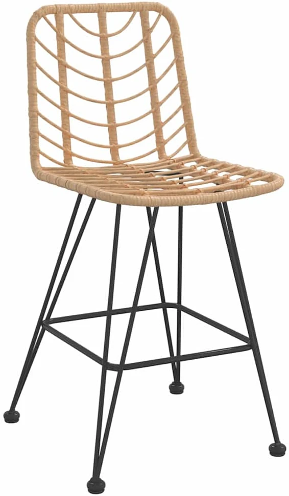 Baro taburetės, 2vnt., 45x56x103,5cm, PE ratanas ir plienas