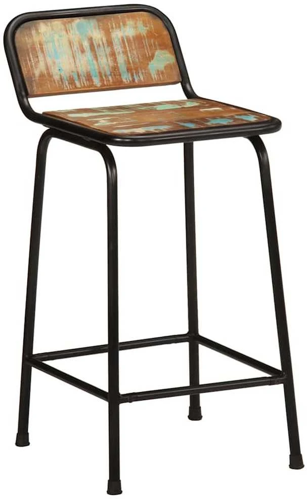Baro taburetės, 2vnt., 46x35,5x80 cm, perdirbtos medienos