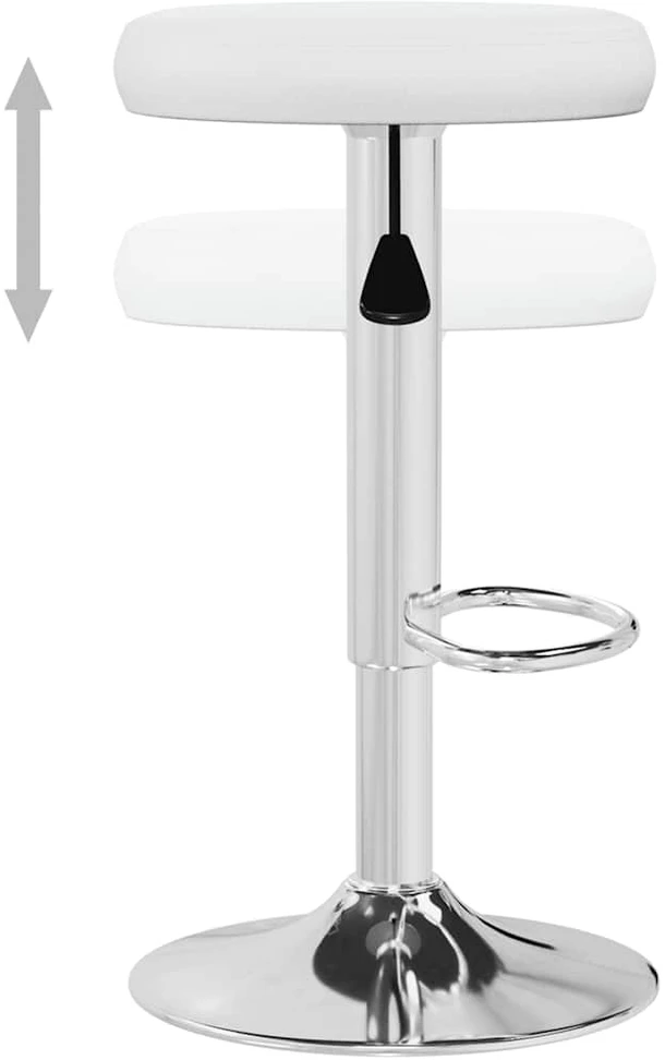 Baro taburetės, 2vnt., baltos, dirbtinė oda