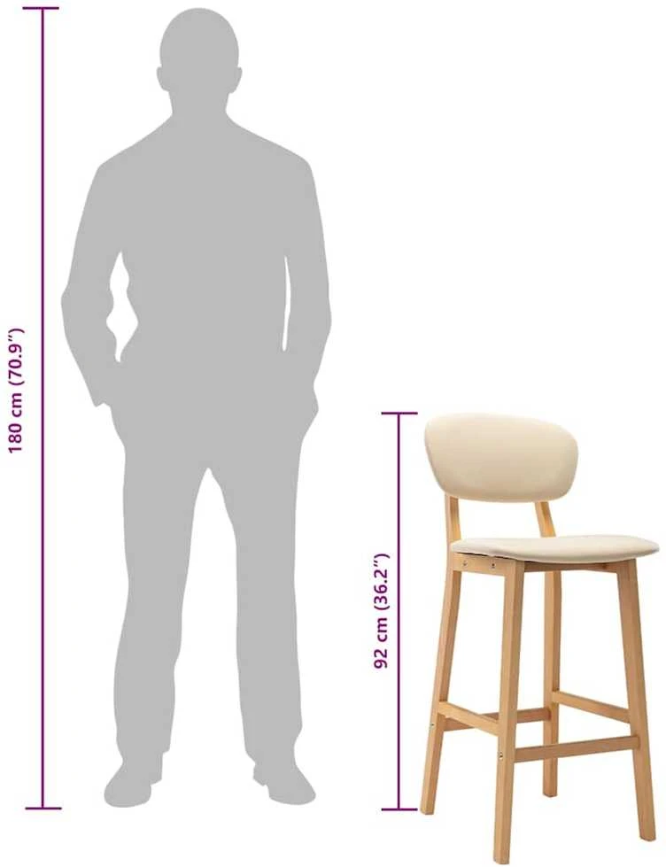 Baro taburetės, 2vnt., kreminės spalvos, audinys