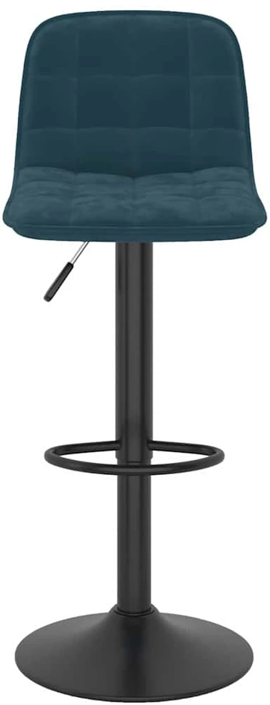 Baro taburetės, 2vnt., mėlynos spalvos, aksomas