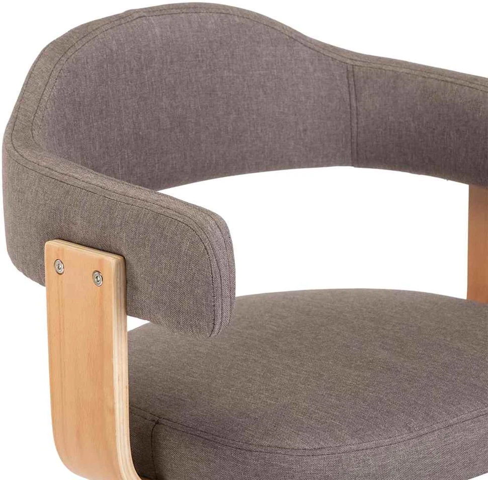 Baro taburetės, 2vnt., taupe spalvos, išlenkta mediena/audinys