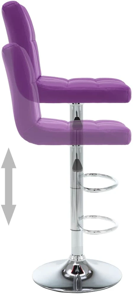 Baro taburetės, 2vnt., violetinės spalvos, dirbtinė oda