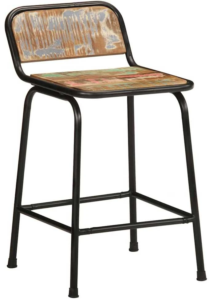 Baro taburetės, 4vnt., 46x35,5x70 cm, perdirbtos medienos