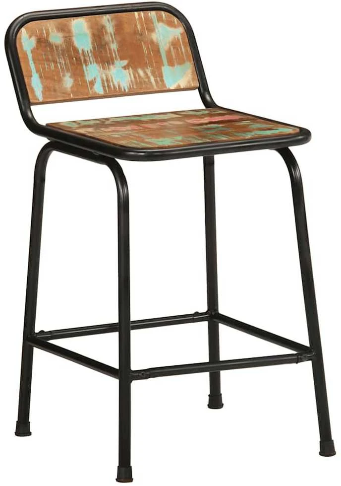 Baro taburetės, 4vnt., 46x35,5x70 cm, perdirbtos medienos