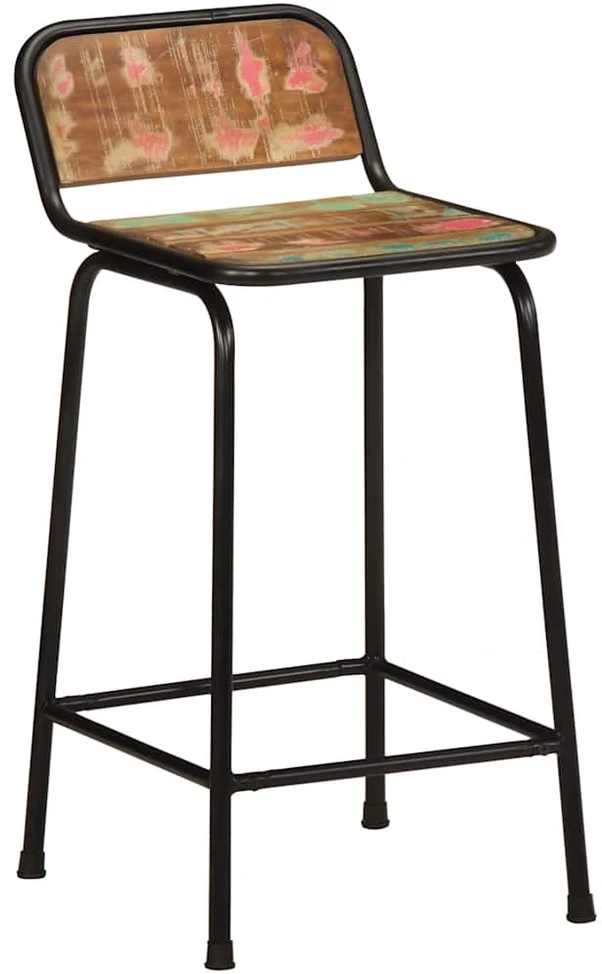 Baro taburetės, 4vnt., 46x35,5x80 cm, perdirbtos medienos