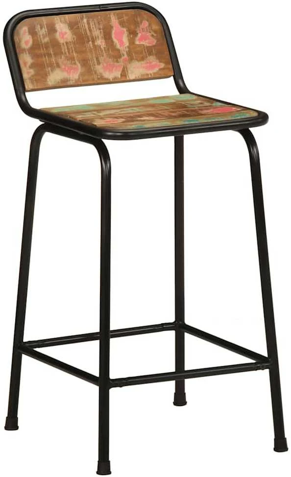 Baro taburetės, 4vnt., 46x35,5x80 cm, perdirbtos medienos