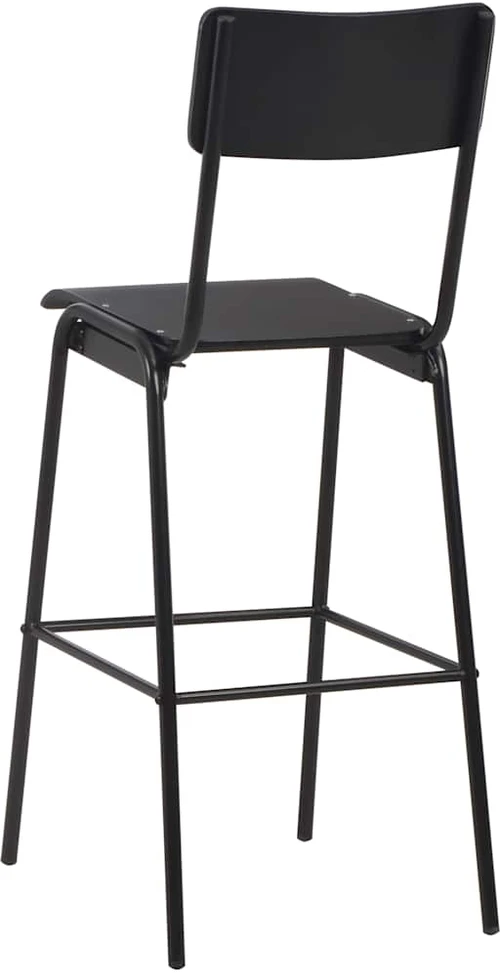 Baro taburetės, 4vnt., juodos, fanera ir plienas (2x280081)