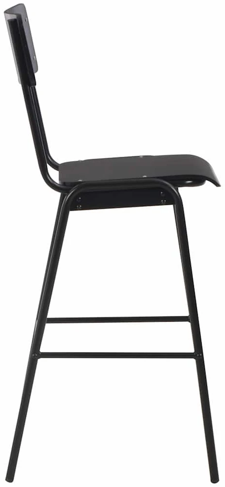 Baro taburetės, 6vnt., juodos, fanera ir plienas (3x280081)