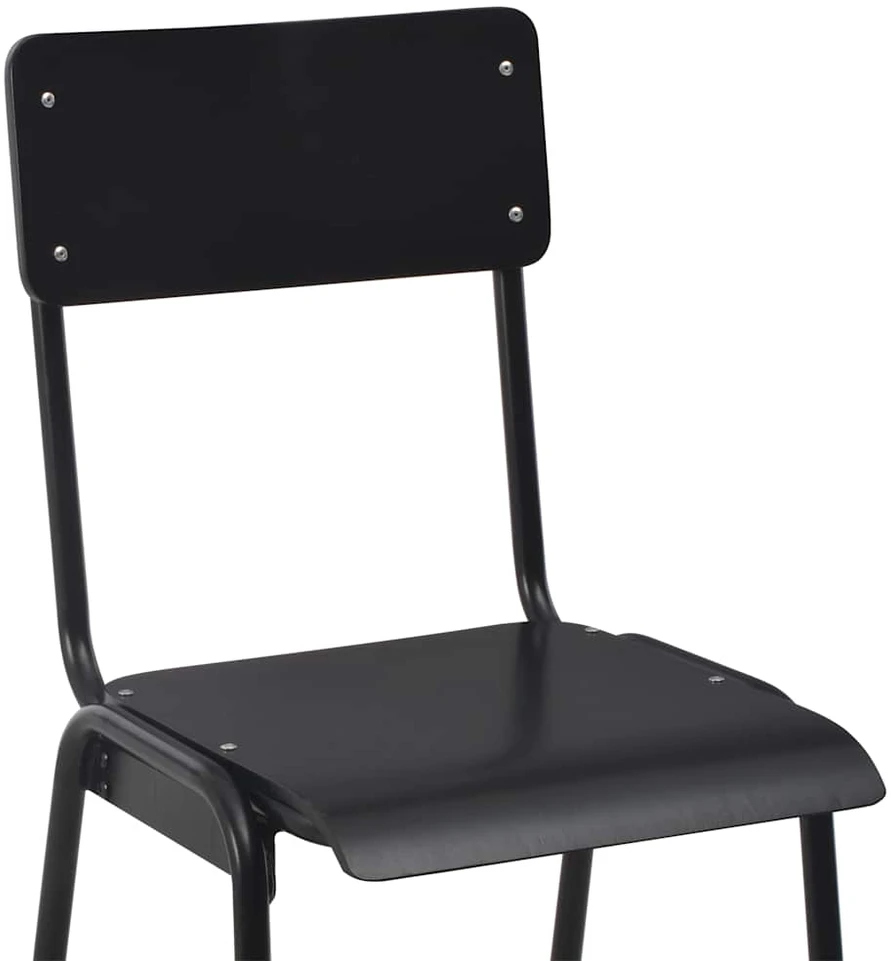 Baro taburetės, 6vnt., juodos, fanera ir plienas (3x280081)