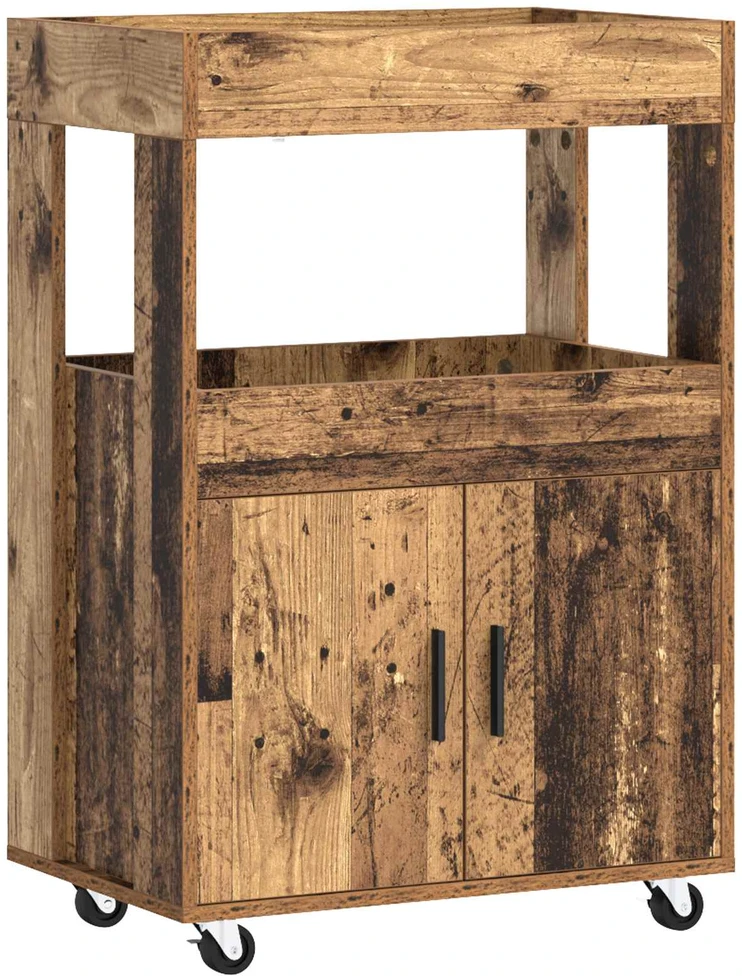 Baro vežimėlis Sendintos medienos 60 x 39,5 x 89 cm