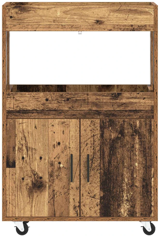 Baro vežimėlis Sendintos medienos 60 x 39,5 x 89 cm