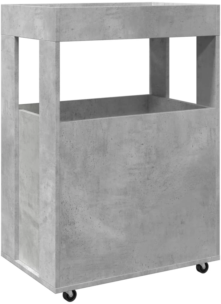 Baro vežimėlis, betono pilkas, 60x39,5x89cm, apdirbta mediena