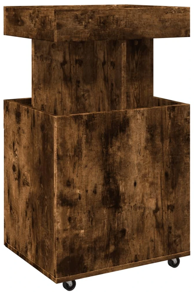 Baro vežimėlis, dūminio ąžuolo, 50x41x89cm, apdirbta mediena