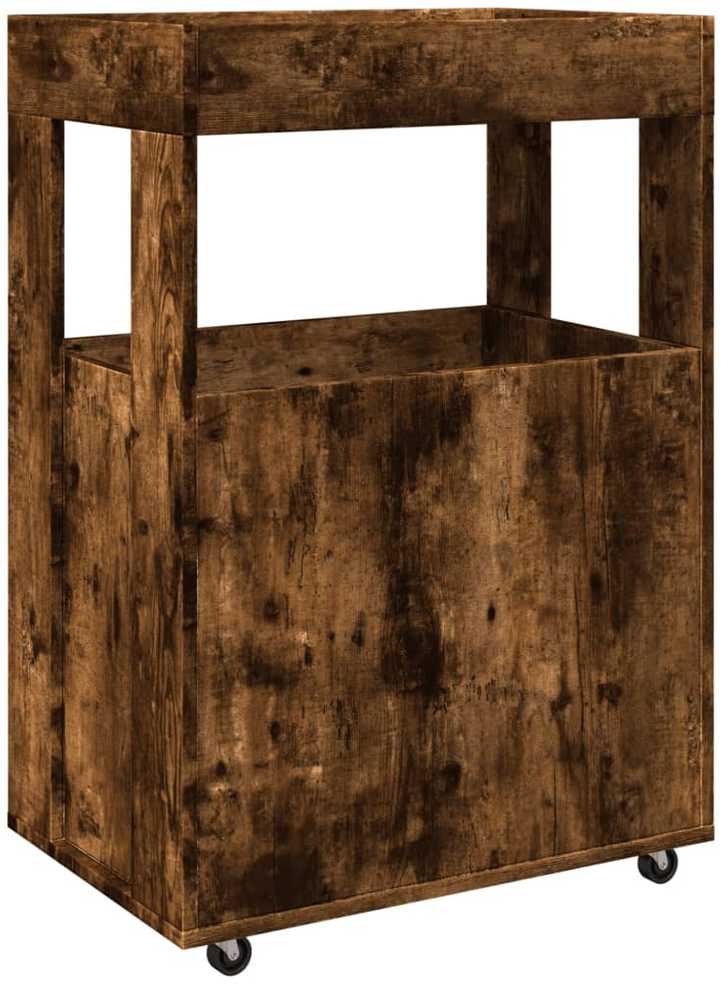 Baro vežimėlis, dūminio ąžuolo, 60x39,5x89cm, apdirbta mediena
