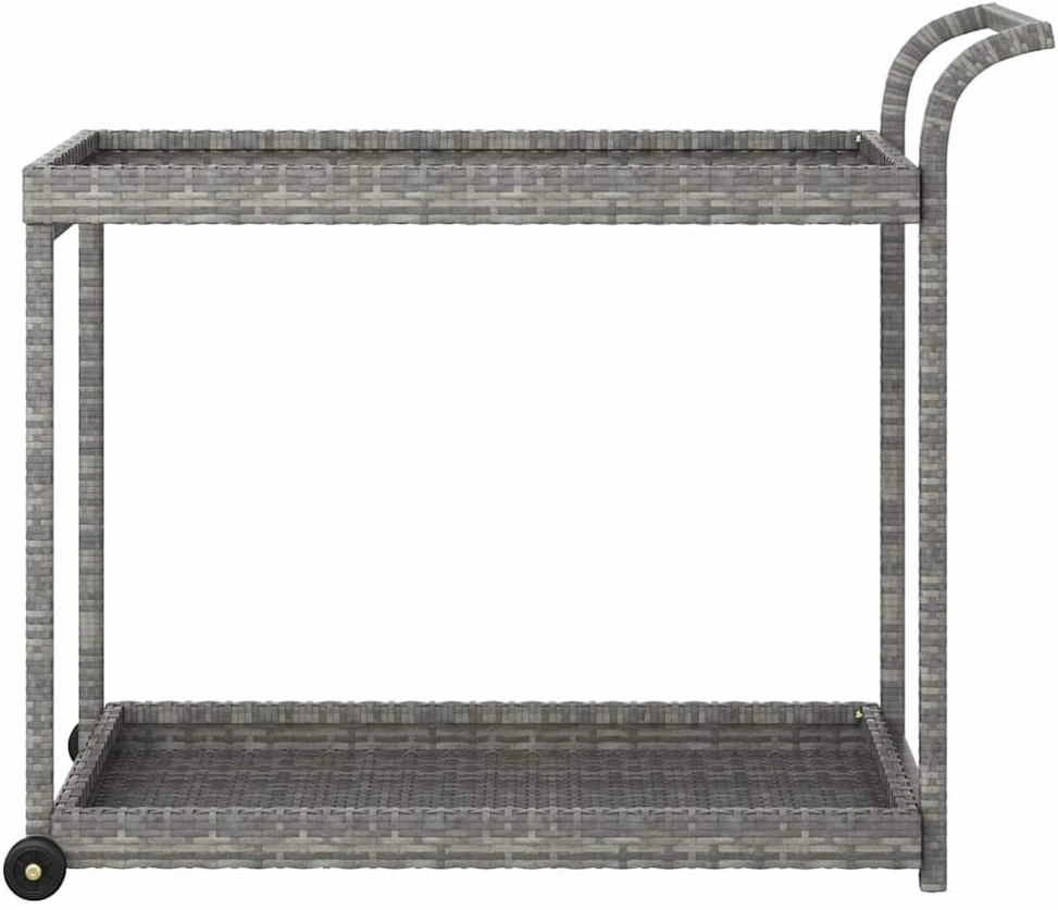 Baro vežimėlis, pilkos spalvos, 100x45x83cm, poliratanas