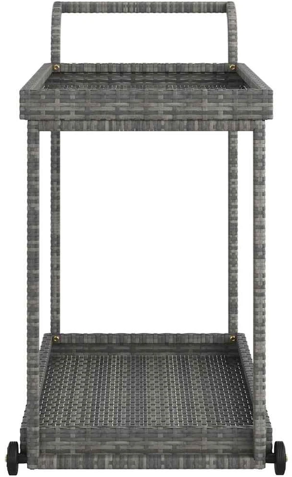 Baro vežimėlis, pilkos spalvos, 100x45x83cm, poliratanas