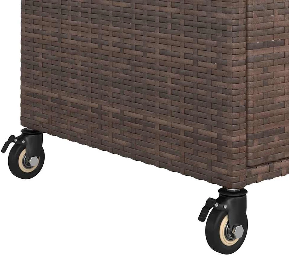Baro vežimėlis su stalčiumi, rudas, 100x45x97cm, poliratanas