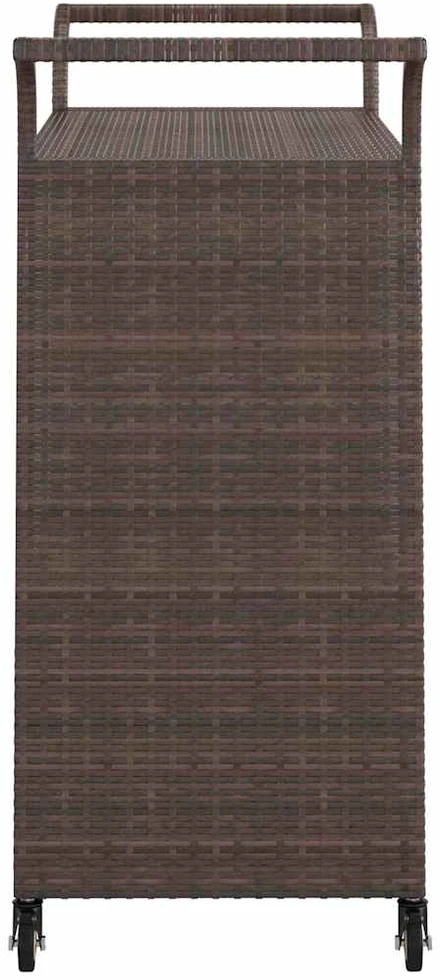 Baro vežimėlis su stalčiumi, rudas, 100x45x97cm, poliratanas