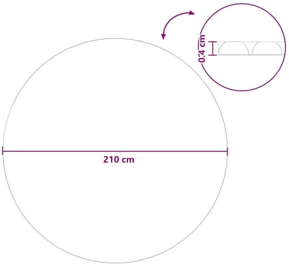 Saulės baseino uždangalas itin storas Ø 210 cm 400 μm Apvali PE