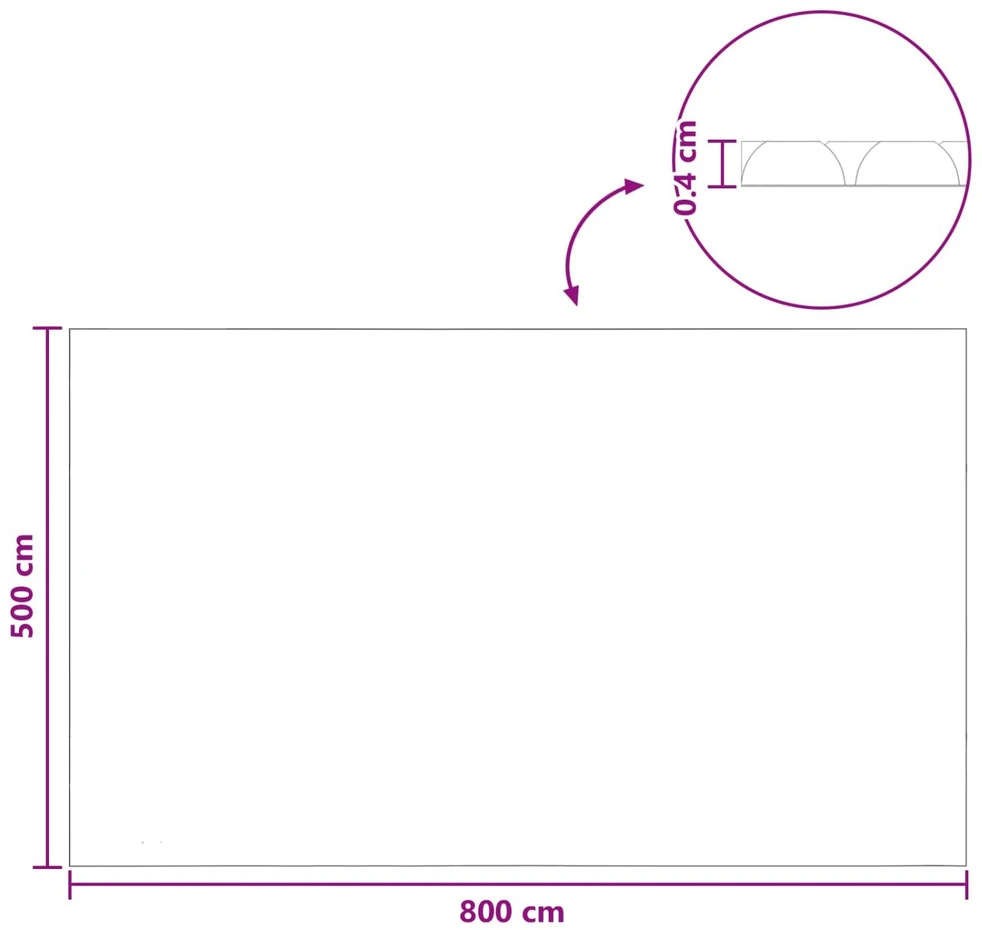 Saulės baseino uždangalas itin storas 800 x 500 cm 400 μm PE