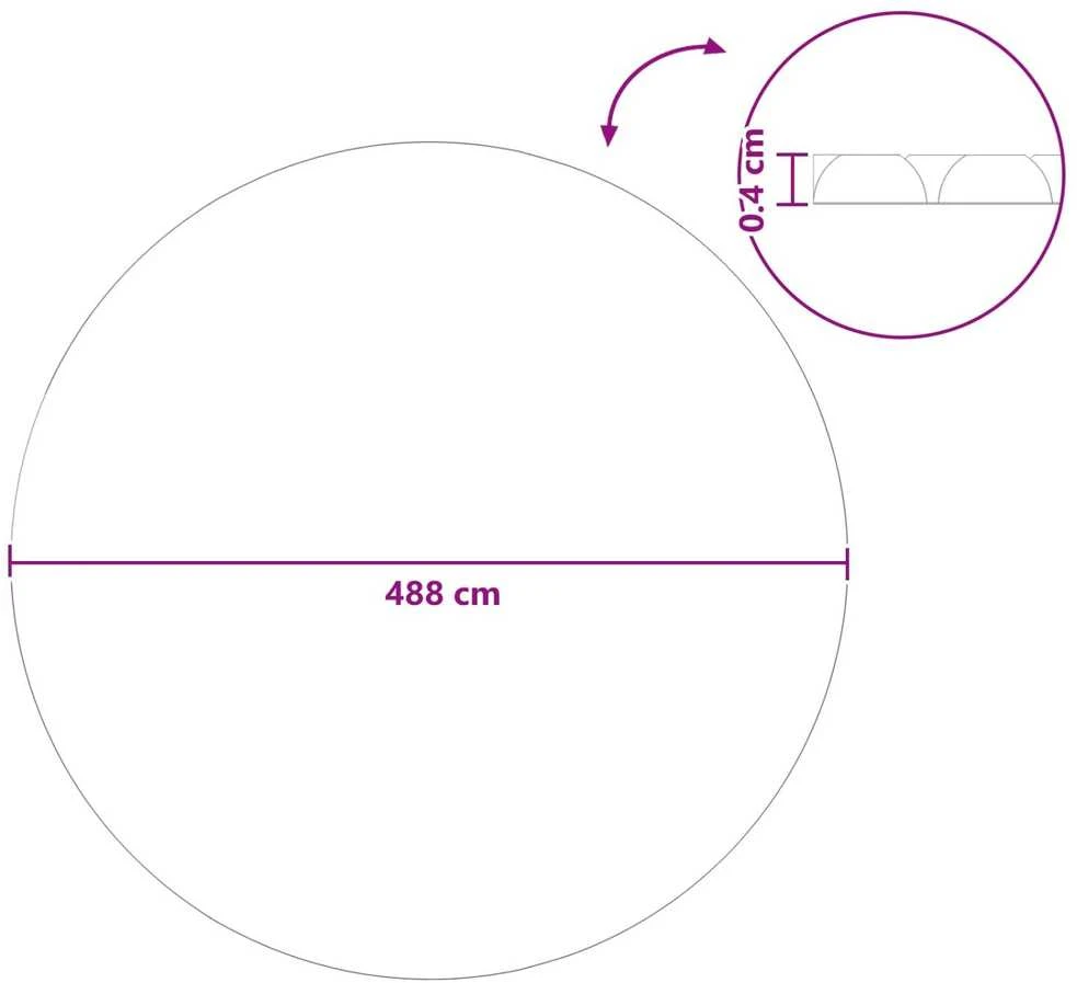 Saulės baseino uždanga labai sunki Ø 488 cm 400 μm Apvali PE
