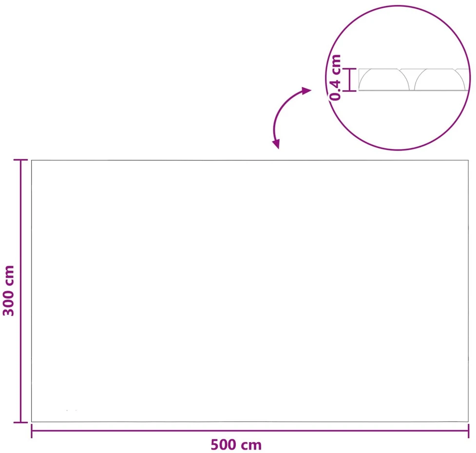 Saulės baseino uždangalas itin storas 500 x 300 cm 400 μm PE