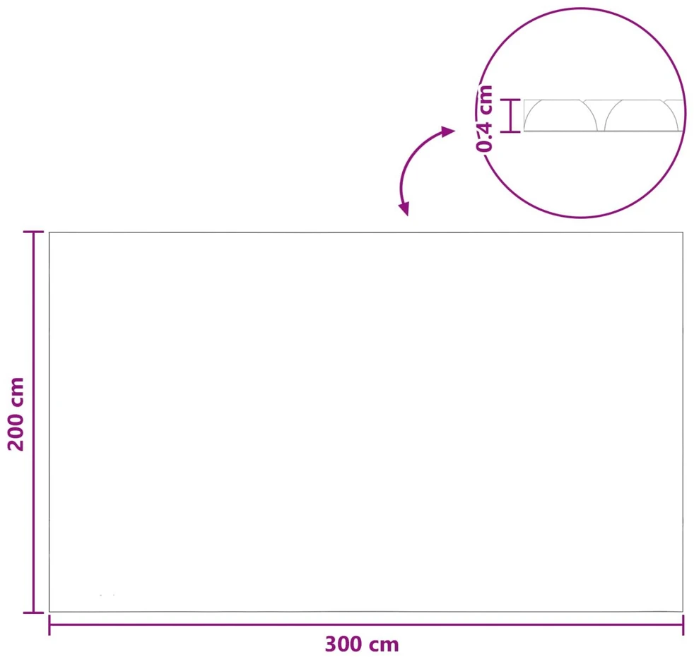 Saulės baseino uždangalas itin storas 300 x 200 cm, 400 μm PE