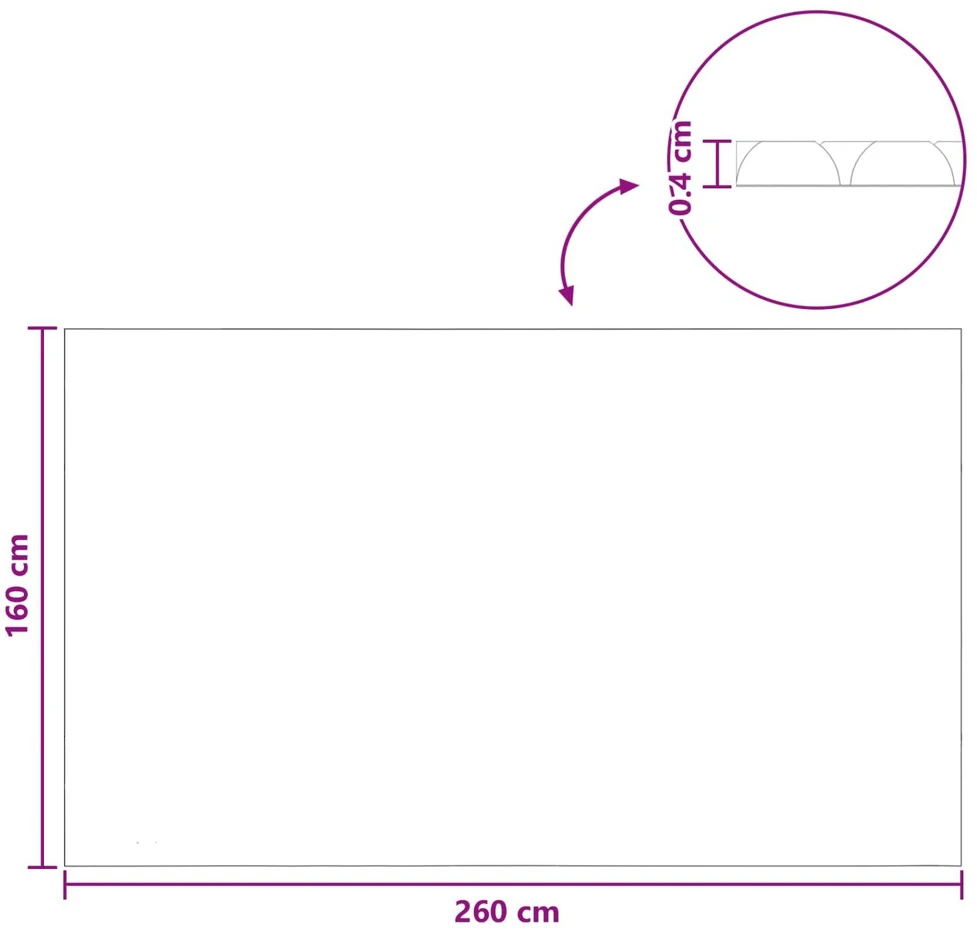 Saulės baseino uždangalas itin storas 260 x 160 cm Kvadrato PE