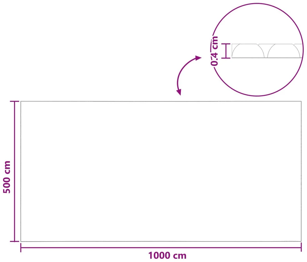 Saulės Baseino Uždanga 1000 x 500 cm 110 μm Kvadrato PE Juoda