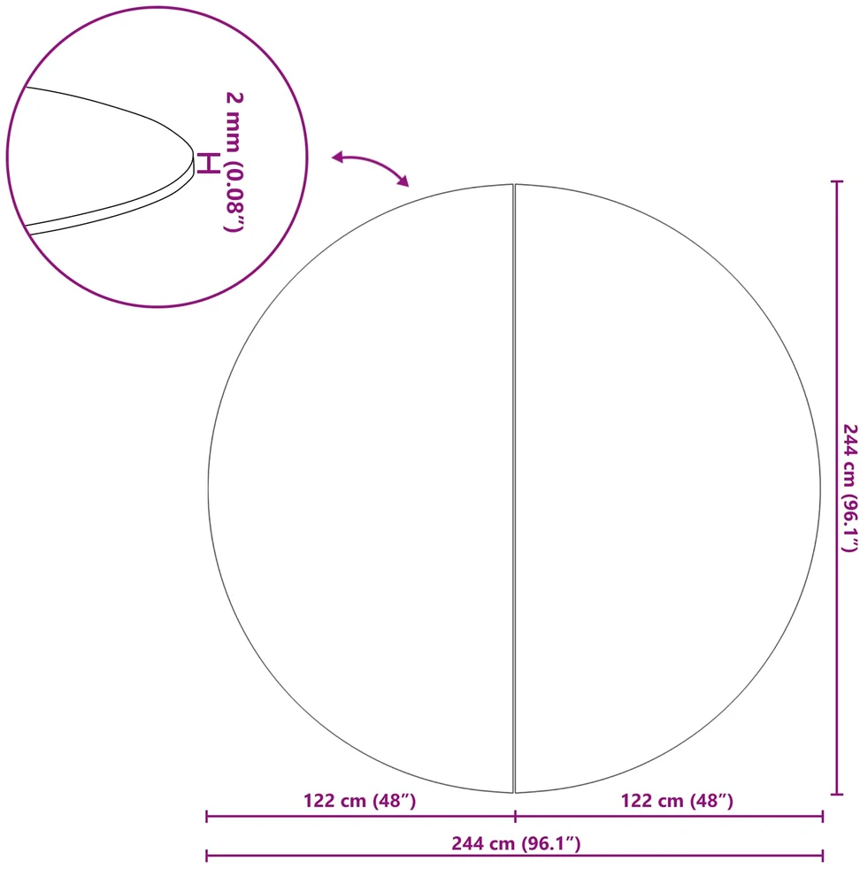 Baseino dugno plėvelė Ø 244 cm (1 mm) Apvali Juoda
