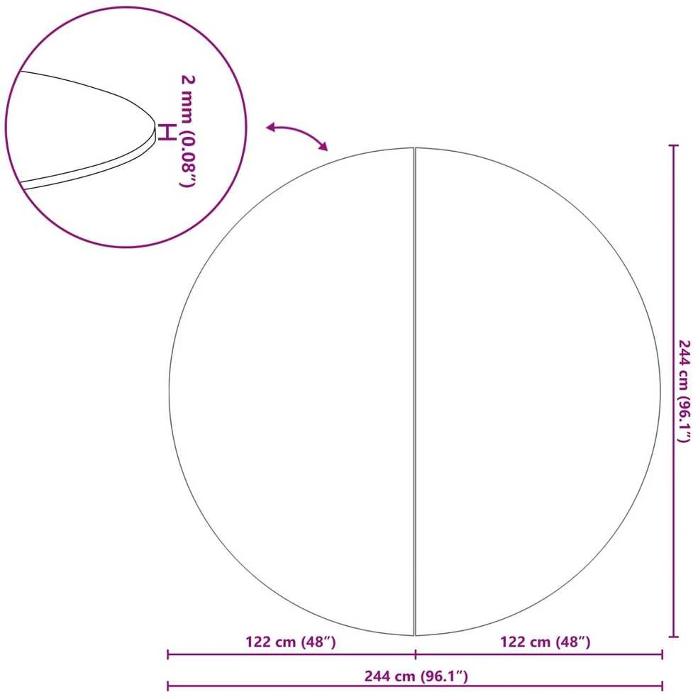Baseino dugno plėvelė Ø 244 cm (2 mm) Apvali Juoda