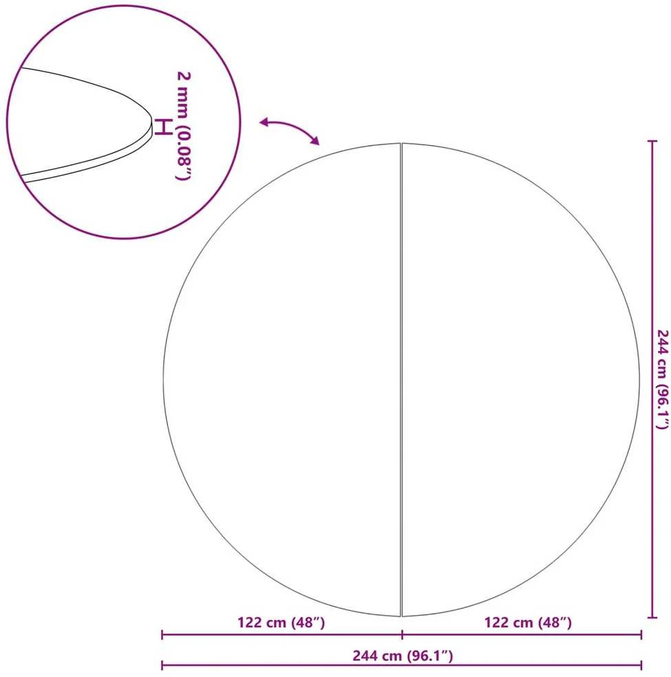Baseino dugno plėvelė Ø 244 cm (1 mm) Apvali Juoda