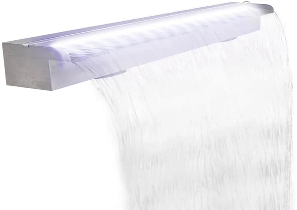 Baseino fontanas-krioklys su LED, nerūdijantis plienas, 110cm