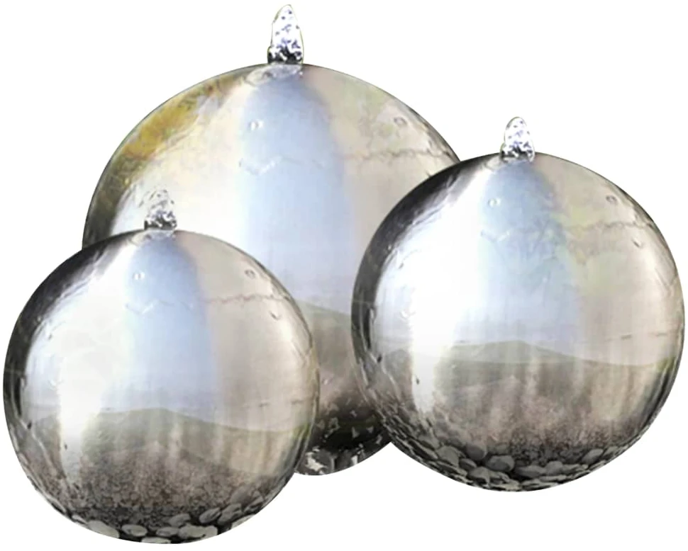 Baseino fontanas-sfera su LED, 3d., nerūd. plienas