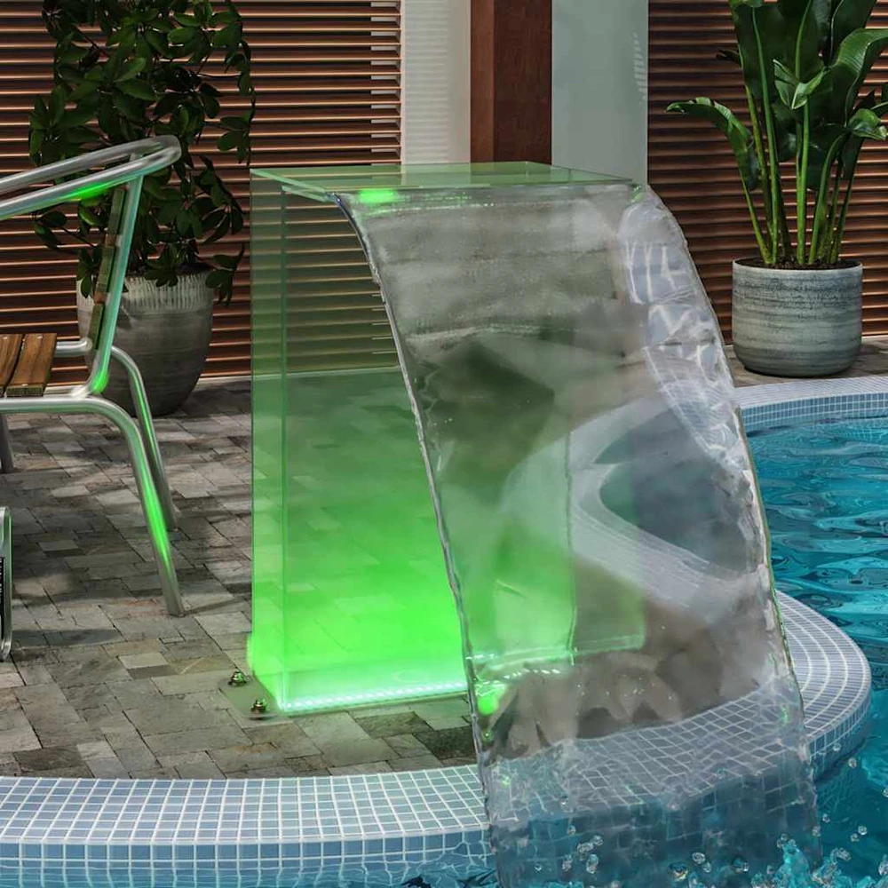 Baseino fontanas su įvairių spalvų LED, 51cm, akrilas