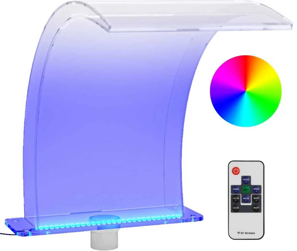 Baseino fontanas su įvairių spalvų LED, 50cm, akrilas