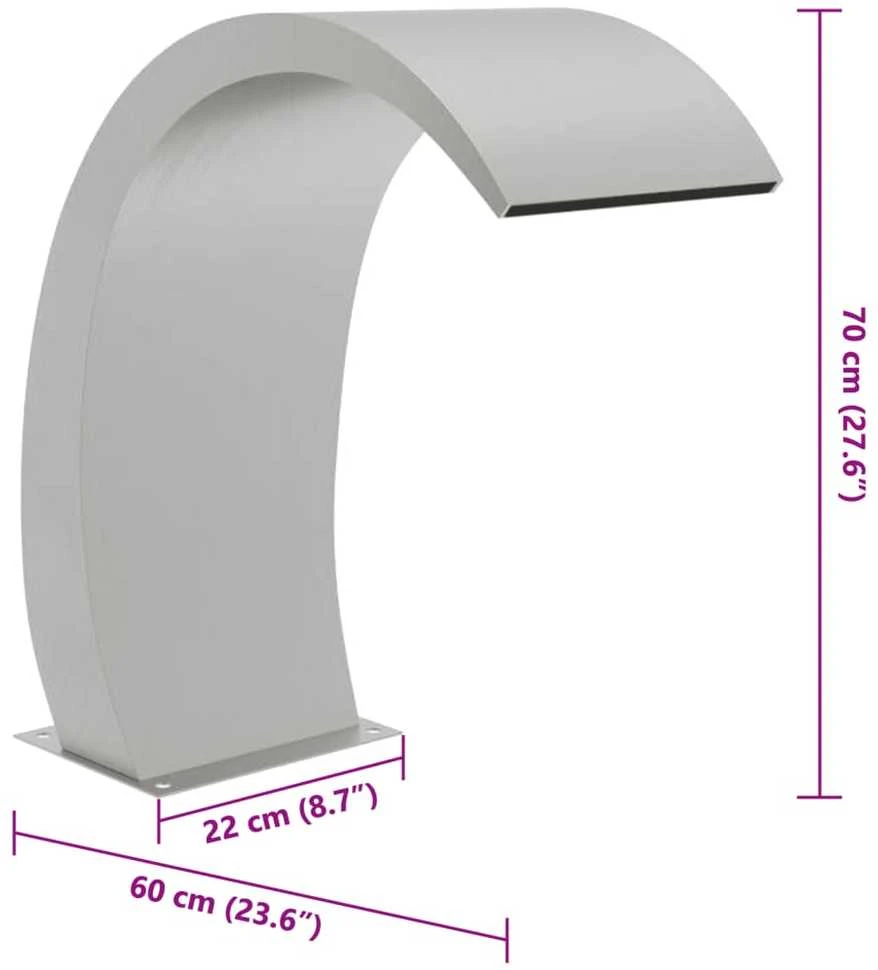 Baseino fontanas su LED, 22x60x70cm, nerūdijantis plienas 304