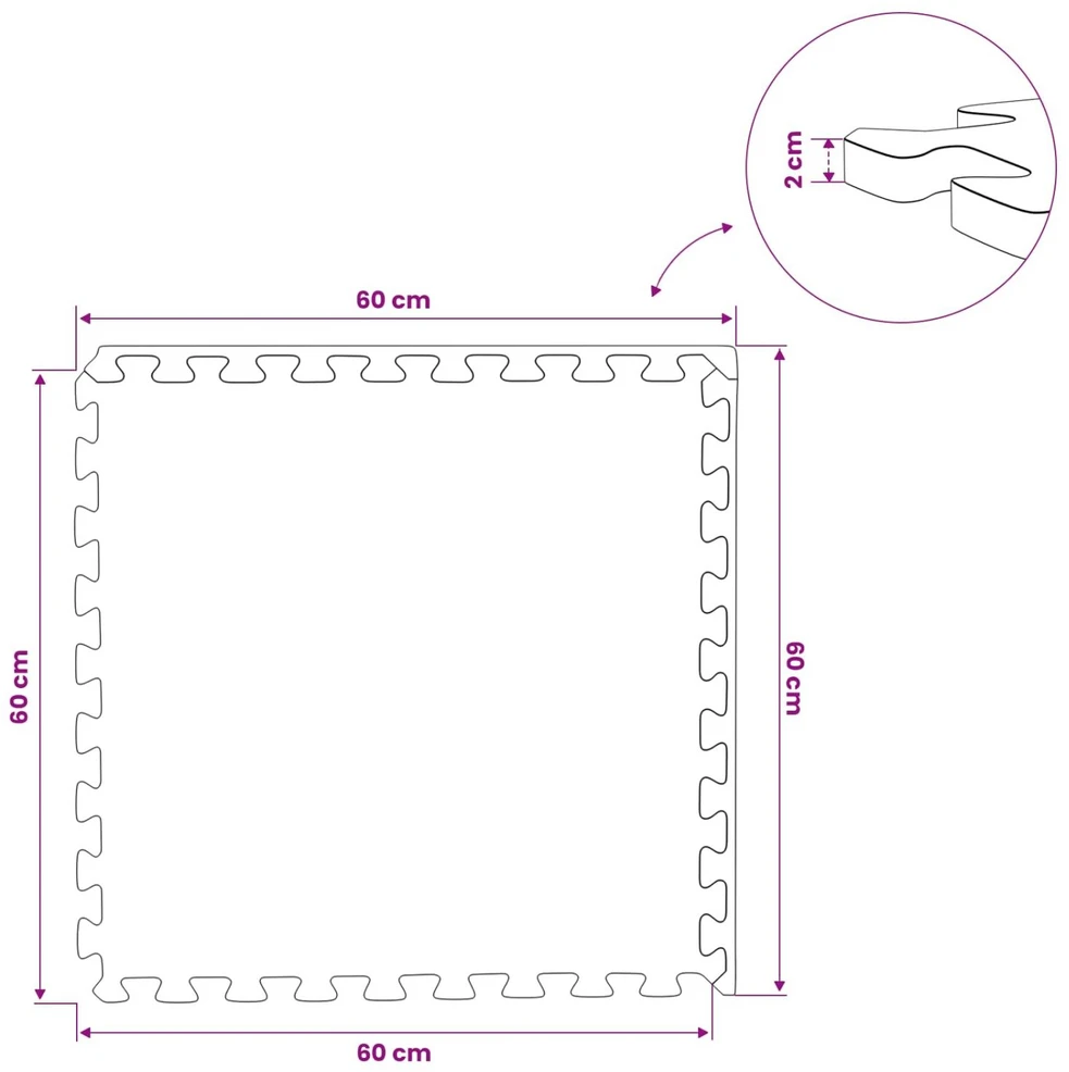 Baseino grindų kilimas 12 vnt. Medis 4,32 m² EVA puta
